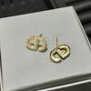D Família Carta Cobre Conjunto Zircão Simples Diamante Completo Brincos Leve Luxo High-end Elegante Europeu e Americano Internet Celebridade Dijia Brincos Femininos