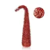 Árbol de Navidad rojo inclinado transfronterizo con guirnalda roja de PVC y borde blanco, 5 pies, para decoración navideña del hogar y de escaparates de centros comerciales