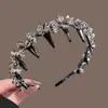 Diadema de Cristal de Lujo con un Toque de Alta Gama, Hecha a Mano, Diseño de Nicho Vintage, Adecuada para Salir, Accesorio para el Cabello