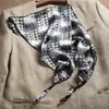 Pañuelo Triangular de Encaje Floral Estilo Francés para Mujer, Estilo Pastoral, Tocado con Lazo Negro para la Cintura, Turbante Vintage, Bufanda de Seda para Protección Solar