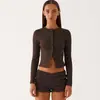 Ebay2025 Roupas Femininas Europeias e Americanas Transfronteiriças Primavera e Verão 2025 Novo Cardigã Longo de Botão Cor Sólida Slim Fit de Alta Qualidade