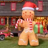 Insuflável de Natal Transfronteiriço de 1,8m Homem Pão de Gengibre Decoração com Luz LED Modelo a Ar Fábrica