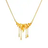 Collar Jinqi Flor de Ciruelo Dorado Cadena de Novia Boda Tres Oro Joker Joyería Regalo de Año Nuevo Sentido de Alta Gama para Esposa