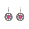 Nuevos Pendientes Ovalados de Estilo Étnico He Ming Jewelry con Diamantes Incrustados y Turquesa para Mujer, Pendientes de Alta Calidad, Elegantes, Únicos y Versátiles