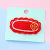 Horquilla de Lana Roja Tejida para Año Nuevo Pinza para Flequillo Clip Lateral Accesorios para el Cabello de Otoño e Invierno para Niños Venta al por Mayor
