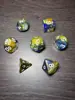Conjunto de Dados Poliédricos D&D com Padrão de Mármore, Cores Misturadas, Transparente, D4D6D8D10D12D20 Lados, Tabuleiro Coc, Conjunto de Sete Peças
