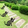 Adornos de jardín Arte de patio Gato decoración de jardín acrílico Gato Hee Hee mariposa animal tarjeta