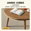 Mesa Pequeña para Dormitorio, Mesa de Lujo Ligero, Mesa de Café Moderna para Sala de Estar, Uso en Casa, Ventana de Rincón, Mesa Redonda Pequeña Simple, Apartamento Pequeño, Madera Maciza