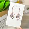 Brincos de Prata de Lei S925 Femininos Zircônia Geométrico Diamante Borla Gancho de Orelha Moda Combina com Tudo Elegante Senso Sofisticado Brincos Delicados
