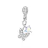 Pulsera con cuentas cruzadas colgante DIY corazón de amor unicornio mariposa adorno colgante pulsera brazalete charm materiales hechos a mano