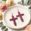 Pendientes de aro cruzados de nuevo estilo transfronterizos europeos y americanos de aleación, moda retro versátiles, pendientes de turquesa, accesorios para mujer