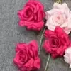 Flor Artificial Três Cabeças Rosa Diamante Fabricante Venda Direta Cama Floral Nova de Alta Qualidade Flores Materiais Florais Essenciais para Casamento