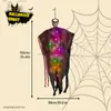 Decoração de caveira brilhante pendurada para casas mal-assombradas, salas secretas, adereços para montagem de atmosfera de terror, luzes LED de festa, decoração de fantasma