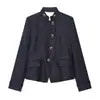 Para Comercio Exterior Transfronterizo Europeo y Americano Ropa de Mujer Aliexpress Venta Caliente Moda Casual Blazer Ajustado con Botones Dorados