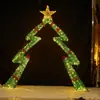 Decoraciones navideñas brillantes, arco dorado y conjunto de pesebre, decoración de escaparate para escenas de hotel y comerciales, accesorios para arreglos exteriores