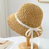 Sombrero de playa con encaje, sombrero de sol de verano para mujer, transpirable y protector solar, sombrero de pescador, sombrero de paja estilo vacacional