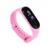 Pulsera Impermeable LED Digital Blanca con Círculo Azul Spot Moda Casual Trendy Táctil para Hombres y Mujeres