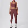Traje de Yoga Transfronterizo Nuevo sin Costuras de Cuello Halter Espalda Hermosa Color Durazno para Glúteos Ajustado Transpirable para Correr al Aire Libre Fitness