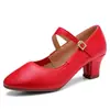 Zapatos de baile para mujer de tacón medio-alto, suela blanda, parte superior suave, adecuados para usar en exteriores, para personas de mediana edad y mayores, actuaciones de baile, zapatos de baile en línea para profesores