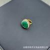 Nuevo Anillo de Amatista Natural Piedra Original en Forma de Corazón Personalizado Lujo Ligero Nicho Piedra de Tigre Hecho a Mano Incrustado Anillo Venta al Por Mayor de Fábrica