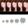 Pendientes de Acero de Titanio con Circonita Integrada de Cuatro Garras Transfronterizos para Hombres y Mujeres, Pendientes Pequeños Sencillos, Clavos Súper Brillantes para Cartílago, Pendientes al por Mayor