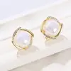 2022 novos brincos de pérola cor Ji sereia feminino temperamento de socialite brincos geométricos de alto padrão brincos por atacado