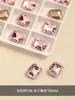 Arte de Unha Diamante Gelo Cristal Transparente Rosa Ponta Inferior Gota d'Água Cubo de Açúcar Diamante Super Brilhante Coração de Pêssego Torto Formato Diamante Joias para Arte de Unha Atacado