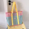Ins Bolso de Mano para Mujer Bolso de Playa de Gran Capacidad Bolsa de Almacenamiento Portátil para Viajes Bolsa para Guardar Traje de Baño de Vacaciones Bolso de Hombro