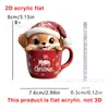 Decoraciones Navideñas, Regalos para Niños, Decoraciones Navideñas, Gato y Perro Taza 2D Planos de Acrílico Colgantes