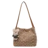 Bolsos de Lana Retro de Nicho para Otoño e Invierno para Mujer 2025 Nuevo Estilo Bolso Cruzado Versátil Bolso de Mano de Moda Bolso Cubo