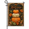 Temu bandeira de jardim de outono para Ação de Graças transfronteiriça abóbora Halloween fantasma linho com impressão dupla face bandeira decorativa