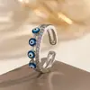 Joias Transfronteiriças Europeias e Americanas Suprimento Anel de Cobre Zircônia Esmalte Gota de Óleo Feminino Olho Grego Anel de Cauda Retrô Anel Aberto