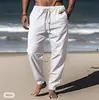 Amazon Nuevo AliExpress Verano Europeo y Americano Hombre Hip Hop Transpirables Algodón Lino Holgados Casual Deportivos Pantalones