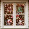 Decoraciones Navideñas Colorido Soñador Reno Muñeco de Nieve Adhesivo Estático Transfronterizo Efecto Brillo Papá Noel Pegatina para Vidrio