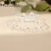Europeu e Americano Transfronteiriço Seis Estilos 17+6cm Cristal Rachado Padrão de Dragão + Espaçador de Vidro Amarelo Pulseira Tecida Versátil para Mulheres