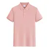 Camisa polo business lisa transfronteiriça, camiseta de verão de manga curta para homens, gola de lapela casual versátil, camiseta de manga curta masculina de alta qualidade