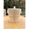 Balde de Madeira de Cedro Aromático Artesanal Arroz Cozido no Vapor Pilão de Madeira Balde de Cozimento a Vapor Madeira para Sushi Steamer de Madeira Balde de Arroz Tamanho Doméstico Comercial Não