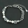 Europeu e Americano Doce Cool Neutro Estilo Leve Luxo Nicho Pérola 0-Palavra Corrente Ponto Cruz Pulseira Pulseira Tendência Personalidade Usar Pulseira