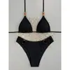 Nuevo bikini sexy de dos piezas con cuello halter para mujer, estilo europeo y americano, para Amazon 2026, traje de baño de alta gama para resort y spa