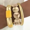Pulsera de Borde Ancho con Superficie de Espejo de Venta Caliente Transfronteriza Europea y Americana, Pulsera Brillante Exagerada Personalizada, Pulsera de Resina Acrílica