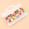 Serie Navideña Más Vendida Pulsera Pequeño Muñeco de Nieve Set de 4 Piezas Nicho Material Ecológico Moda Pulsera Multicapa de Arcilla Suave y Cuentas de Arroz