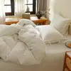 2026 Novo Conjunto de Quatro Peças Jacquard 100% Algodão Hotel Branco Puro Não Tingido Conjunto de Lençol com Elástico para Estudante Conjunto de Três Peças Xadrez - Estilo Dois