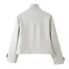 Z Estilo Europeu e Americano Transfronteiriço 2026 Nova Moda Feminina Atacado Casaco Curto Gola Alta 8780450