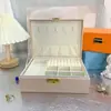 Caixa de Pulseira de Camada Dupla Trancável Estilo Europeu, Caixa de Armazenamento de Joias para Brincos, Caixa de Joias de Madeira Retrô com Grande Capacidade para Colares e Broches