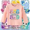 Camiseta de Manga Larga 100% Algodón Puro con Estampado de Dibujos Animados Lindo Maravilloso para Primavera y Otoño Nuevo Estilo 2026 para Niñas y Niños