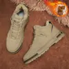 Zapatos para Hombre Primavera 2025 Nuevo Estilo A Prueba de Frío y Cálidos Zapatos de Algodón de Caña Alta Modernos Versátiles Resistentes al Desgaste Antideslizantes con Suela Gruesa Zapatos de Trabajo para Hombre