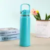 Botella Espacial Simple Portátil Personalizada de Acero Inoxidable 304 Taza de Doble Pared con Aislamiento al Vacío Taza Portátil para Exteriores con Popote Venta al por Mayor