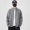 Chaqueta de punto cárdigan para hombre, Primavera y Otoño 2025, Nueva, Informal, Moderna, Versátil, Holgada, Cuello alto, Top de otoño para hombre