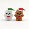 Novas Contas de Silicone de Natal Caneta com Contas Contas de Foco Acessórios de Contas Soltas Cartoon de Grau Alimentício Contas de Silicone 3D Atacado