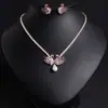 Novo Conjunto de Colar e Brincos de Zircônia Luxuoso e Moderno Cisne, Popular em Transmissões Ao Vivo, Adequado para Usar com Vestidos, Joias para Atacado